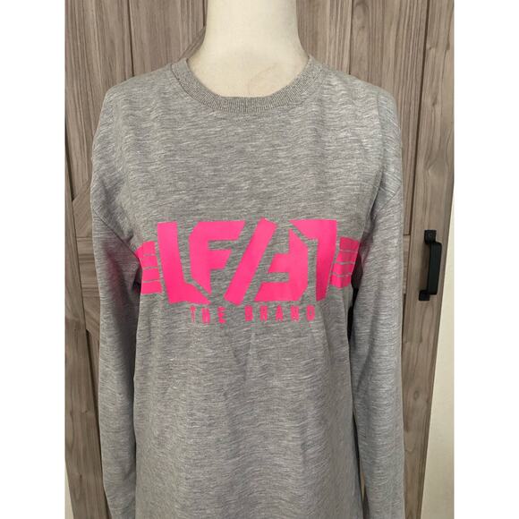 NWOT LF The brand size extra small gray sweatshirt with pink - Picture 2 of 6
